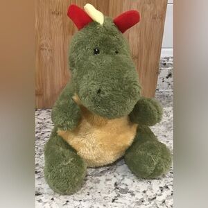 Rare Inwolino 8797 Cuddly Toy Dragon Feurio, Green, Sitting, 10 In
